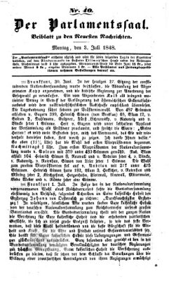 Der Parlamentssaal (Münchner neueste Nachrichten) Montag 3. Juli 1848