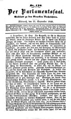 Der Parlamentssaal (Münchner neueste Nachrichten) Mittwoch 27. September 1848