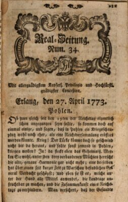 Real-Zeitung (Erlanger Real-Zeitung) Dienstag 27. April 1773
