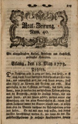 Real-Zeitung (Erlanger Real-Zeitung) Dienstag 18. Mai 1773