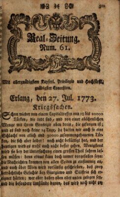 Real-Zeitung (Erlanger Real-Zeitung) Dienstag 27. Juli 1773