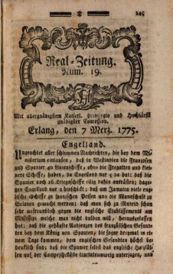 Real-Zeitung (Erlanger Real-Zeitung) Dienstag 7. März 1775