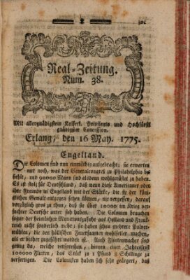 Real-Zeitung (Erlanger Real-Zeitung) Dienstag 16. Mai 1775