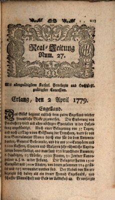Real-Zeitung (Erlanger Real-Zeitung) Freitag 2. April 1779