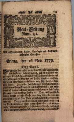 Real-Zeitung (Erlanger Real-Zeitung) Dienstag 16. November 1779
