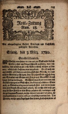 Real-Zeitung (Erlanger Real-Zeitung) Freitag 3. März 1780