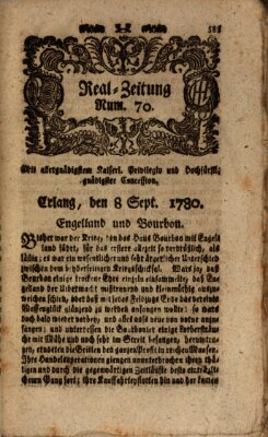 Real-Zeitung (Erlanger Real-Zeitung) Freitag 8. September 1780