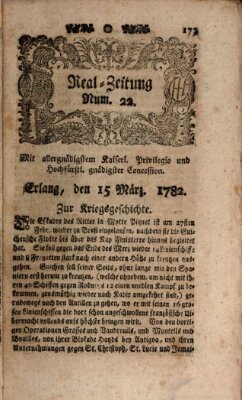 Real-Zeitung (Erlanger Real-Zeitung) Freitag 15. März 1782