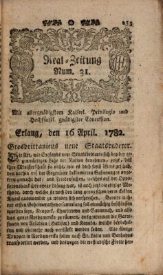 Real-Zeitung (Erlanger Real-Zeitung) Dienstag 16. April 1782