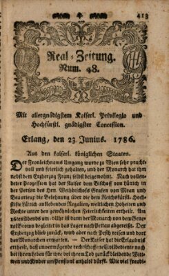 Real-Zeitung (Erlanger Real-Zeitung) Freitag 23. Juni 1786