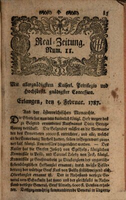 Real-Zeitung (Erlanger Real-Zeitung) Montag 5. Februar 1787