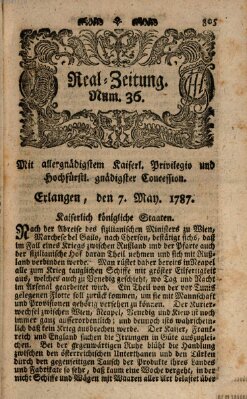 Real-Zeitung (Erlanger Real-Zeitung) Montag 7. Mai 1787
