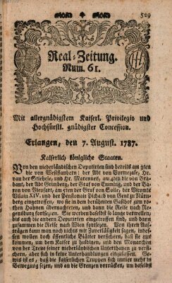 Real-Zeitung (Erlanger Real-Zeitung) Dienstag 7. August 1787