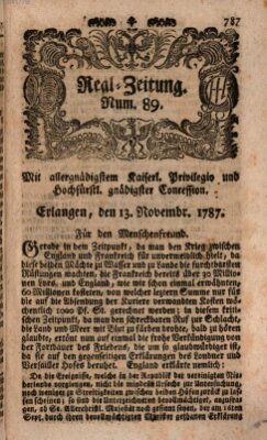 Real-Zeitung (Erlanger Real-Zeitung) Dienstag 13. November 1787