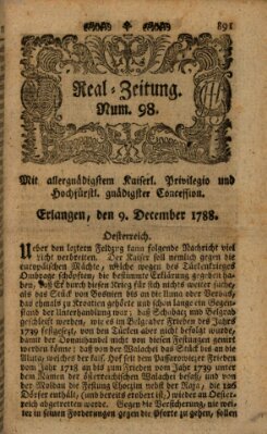 Real-Zeitung (Erlanger Real-Zeitung) Dienstag 9. Dezember 1788