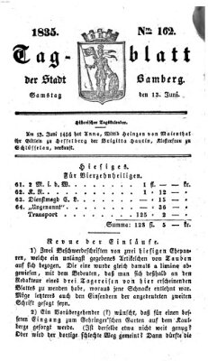 Tag-Blatt der Stadt Bamberg (Bamberger Tagblatt) Samstag 13. Juni 1835