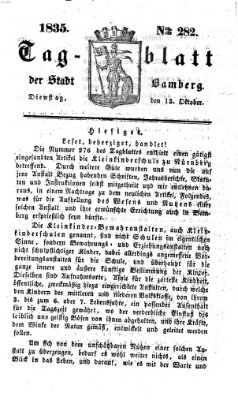 Tag-Blatt der Stadt Bamberg (Bamberger Tagblatt) Dienstag 13. Oktober 1835