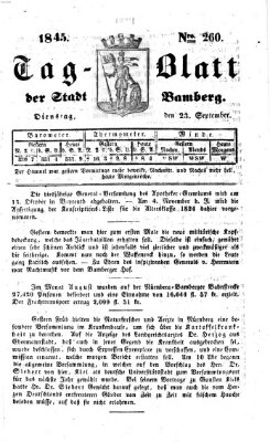 Tag-Blatt der Stadt Bamberg (Bamberger Tagblatt) Dienstag 23. September 1845