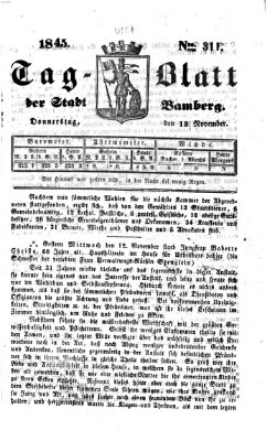 Tag-Blatt der Stadt Bamberg (Bamberger Tagblatt) Donnerstag 13. November 1845