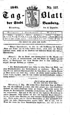 Tag-Blatt der Stadt Bamberg (Bamberger Tagblatt) Dienstag 9. Dezember 1845
