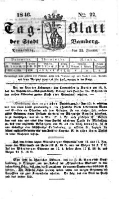 Tag-Blatt der Stadt Bamberg (Bamberger Tagblatt) Donnerstag 22. Januar 1846