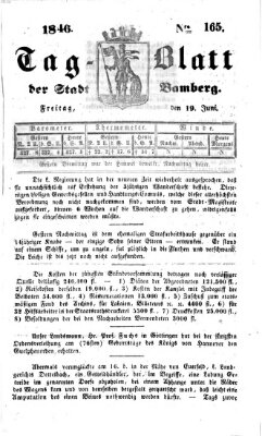 Tag-Blatt der Stadt Bamberg (Bamberger Tagblatt) Freitag 19. Juni 1846