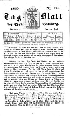 Tag-Blatt der Stadt Bamberg (Bamberger Tagblatt) Sonntag 28. Juni 1846