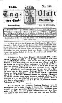 Tag-Blatt der Stadt Bamberg (Bamberger Tagblatt) Donnerstag 10. September 1846