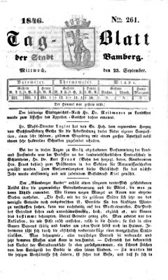 Tag-Blatt der Stadt Bamberg (Bamberger Tagblatt) Mittwoch 23. September 1846