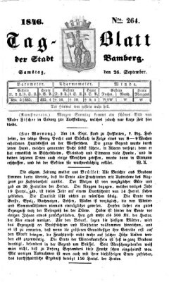 Tag-Blatt der Stadt Bamberg (Bamberger Tagblatt) Samstag 26. September 1846
