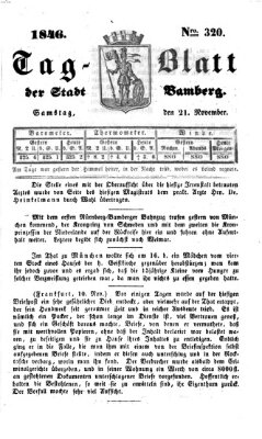 Tag-Blatt der Stadt Bamberg (Bamberger Tagblatt) Samstag 21. November 1846