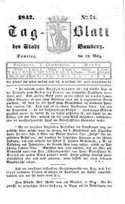 Tag-Blatt der Stadt Bamberg (Bamberger Tagblatt) Samstag 13. März 1847