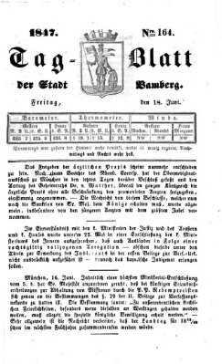 Tag-Blatt der Stadt Bamberg (Bamberger Tagblatt) Freitag 18. Juni 1847