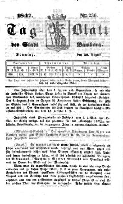 Tag-Blatt der Stadt Bamberg (Bamberger Tagblatt) Sonntag 29. August 1847