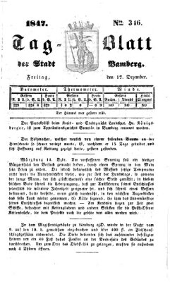Tag-Blatt der Stadt Bamberg (Bamberger Tagblatt) Freitag 17. Dezember 1847