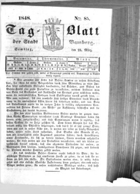 Tag-Blatt der Stadt Bamberg (Bamberger Tagblatt) Samstag 25. März 1848