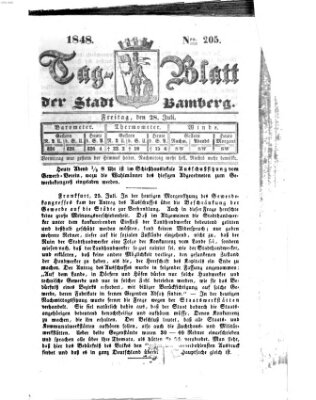 Tag-Blatt der Stadt Bamberg (Bamberger Tagblatt) Freitag 28. Juli 1848