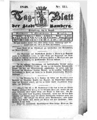 Tag-Blatt der Stadt Bamberg (Bamberger Tagblatt) Samstag 5. August 1848
