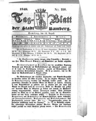 Tag-Blatt der Stadt Bamberg (Bamberger Tagblatt) Samstag 12. August 1848