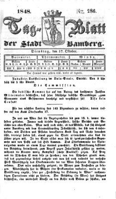 Tag-Blatt der Stadt Bamberg (Bamberger Tagblatt) Dienstag 17. Oktober 1848