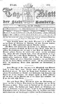 Tag-Blatt der Stadt Bamberg (Bamberger Tagblatt) Montag 23. Oktober 1848