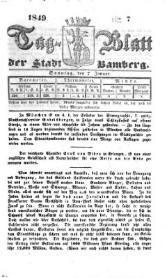 Tag-Blatt der Stadt Bamberg (Bamberger Tagblatt) Sonntag 7. Januar 1849