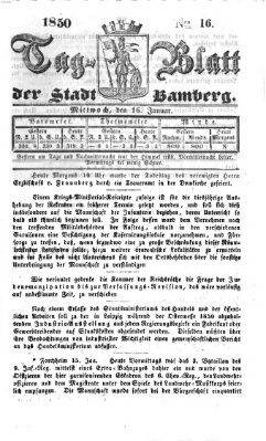 Tag-Blatt der Stadt Bamberg (Bamberger Tagblatt) Mittwoch 16. Januar 1850