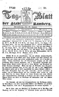 Tag-Blatt der Stadt Bamberg (Bamberger Tagblatt) Dienstag 29. Januar 1850