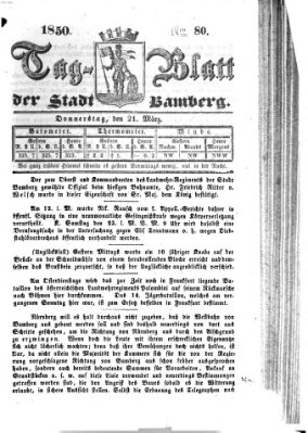 Tag-Blatt der Stadt Bamberg (Bamberger Tagblatt) Donnerstag 21. März 1850