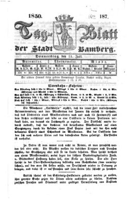 Tag-Blatt der Stadt Bamberg (Bamberger Tagblatt) Donnerstag 11. Juli 1850