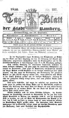 Tag-Blatt der Stadt Bamberg (Bamberger Tagblatt) Donnerstag 19. September 1850
