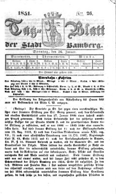 Tag-Blatt der Stadt Bamberg (Bamberger Tagblatt) Sonntag 26. Januar 1851
