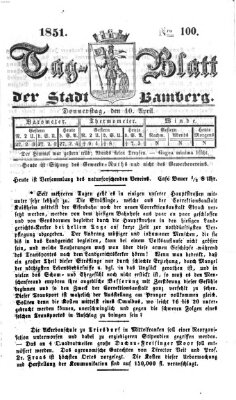 Tag-Blatt der Stadt Bamberg (Bamberger Tagblatt) Donnerstag 10. April 1851