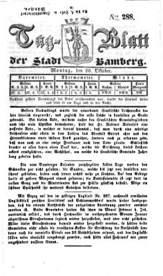 Tag-Blatt der Stadt Bamberg (Bamberger Tagblatt) Montag 20. Oktober 1851
